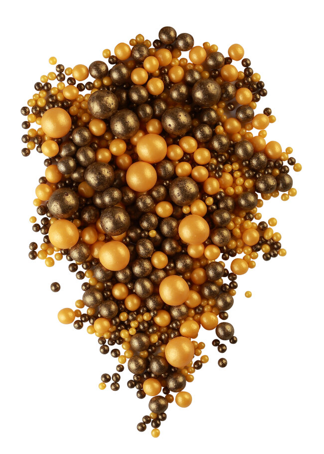 Посыпка драже зерновое в цв.глазури  Жемчуг №215 (бронза, золото)