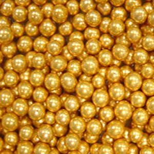Посыпка золотые шарики матовые, 4мм