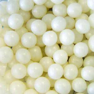 Посыпка шарики белые перл. 6мм, 1 кг