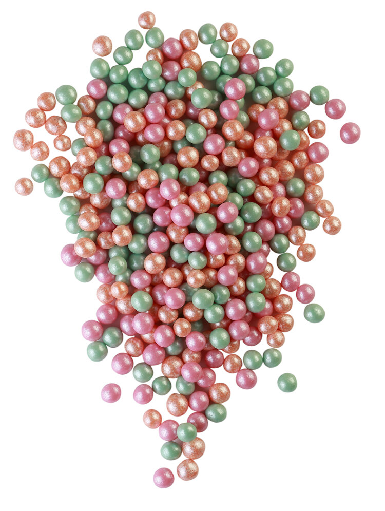 Посыпка драже зерновое в цв.глазури  Жемчуг №188 (изумруд, персик, розовый) 