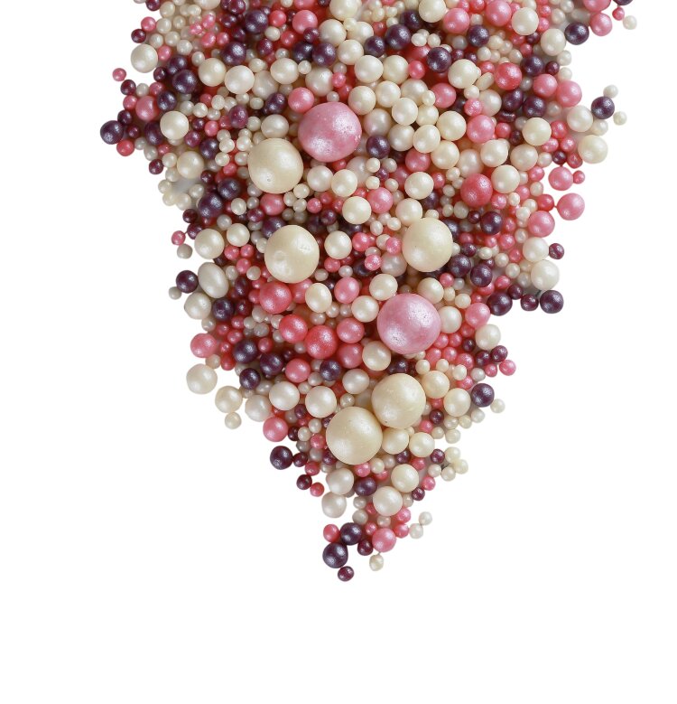 Посыпка драже зерновое в цв.глазури  Жемчуг №112 МИКС серебро, сирен, розов Коробка 1,5 кг